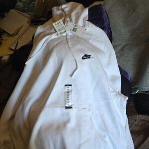 Nike White and Purple Hoodie